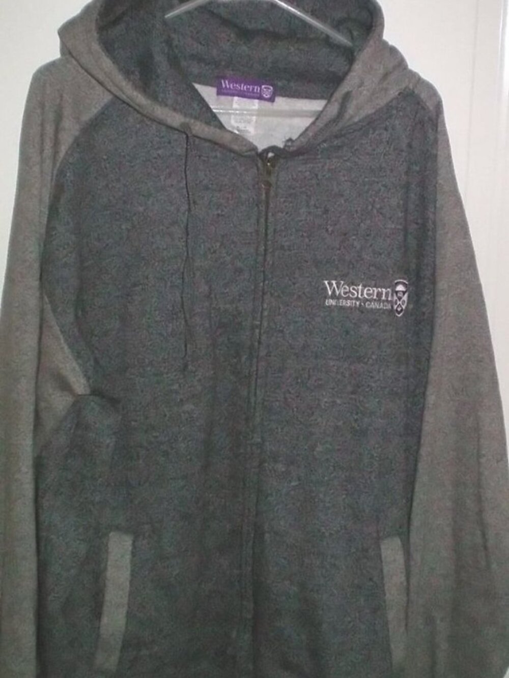 Western University Full Zip Hoodie Unisex Size XL